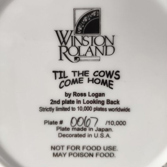Winston Roland Ross Logan Decorative Plate 8.25" - Picture 5 of 5